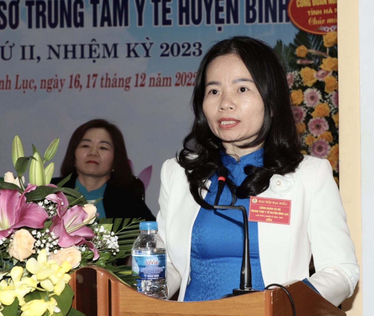 6. Bà Lục Việt Hoa - Chủ tịch Công đoàn Ngành Y tế phát biểu chỉ đạo tại Đại hội.jpg